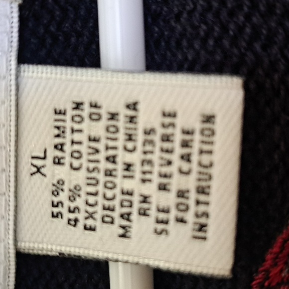 Breckenridge Black Embroidered Red Cardinal Zip Up Sweater. Size XL - Picture 10 of 10